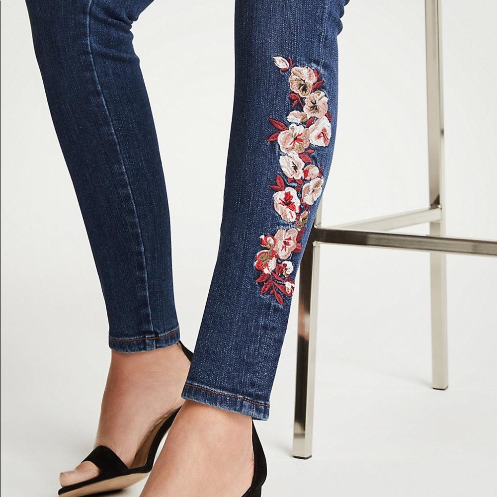 Ann Taylor Floral Embroidered jeans
